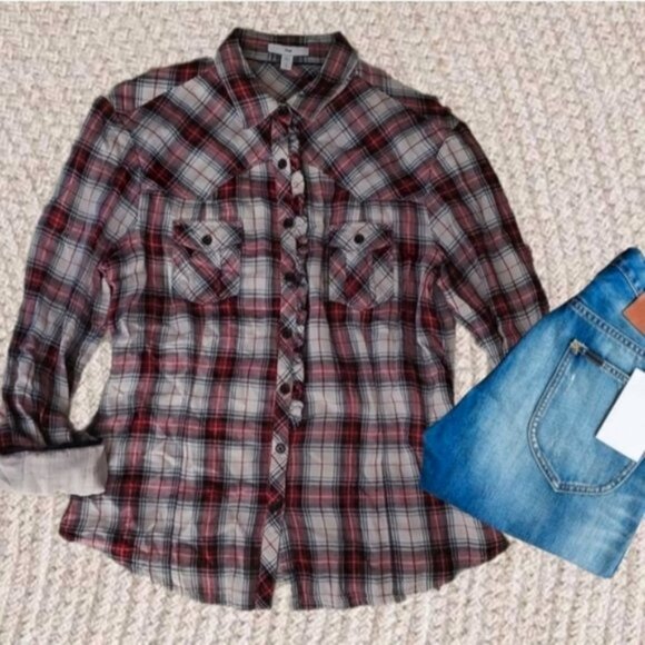Vintage GAP Country Cowgirl Women's 100% Cotton Cottagecore Ruffled Plaid - Picture 10 of 16